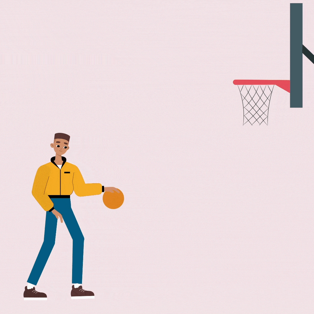 Basketball dribble animation