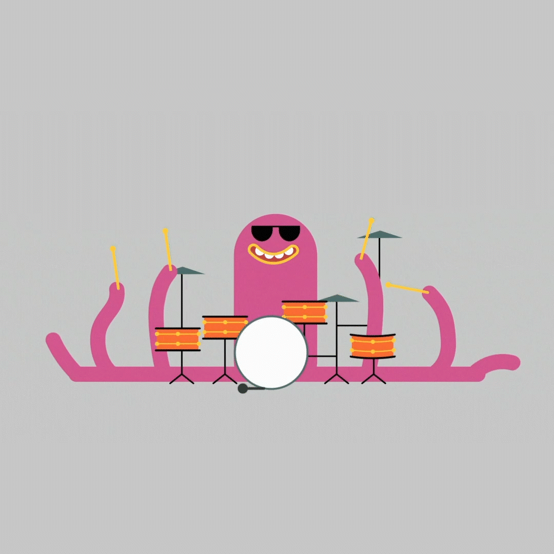 octopus band 2d animation