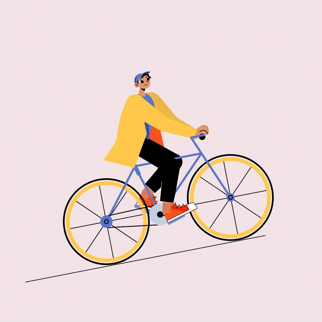 Riding bicycle 2d animation