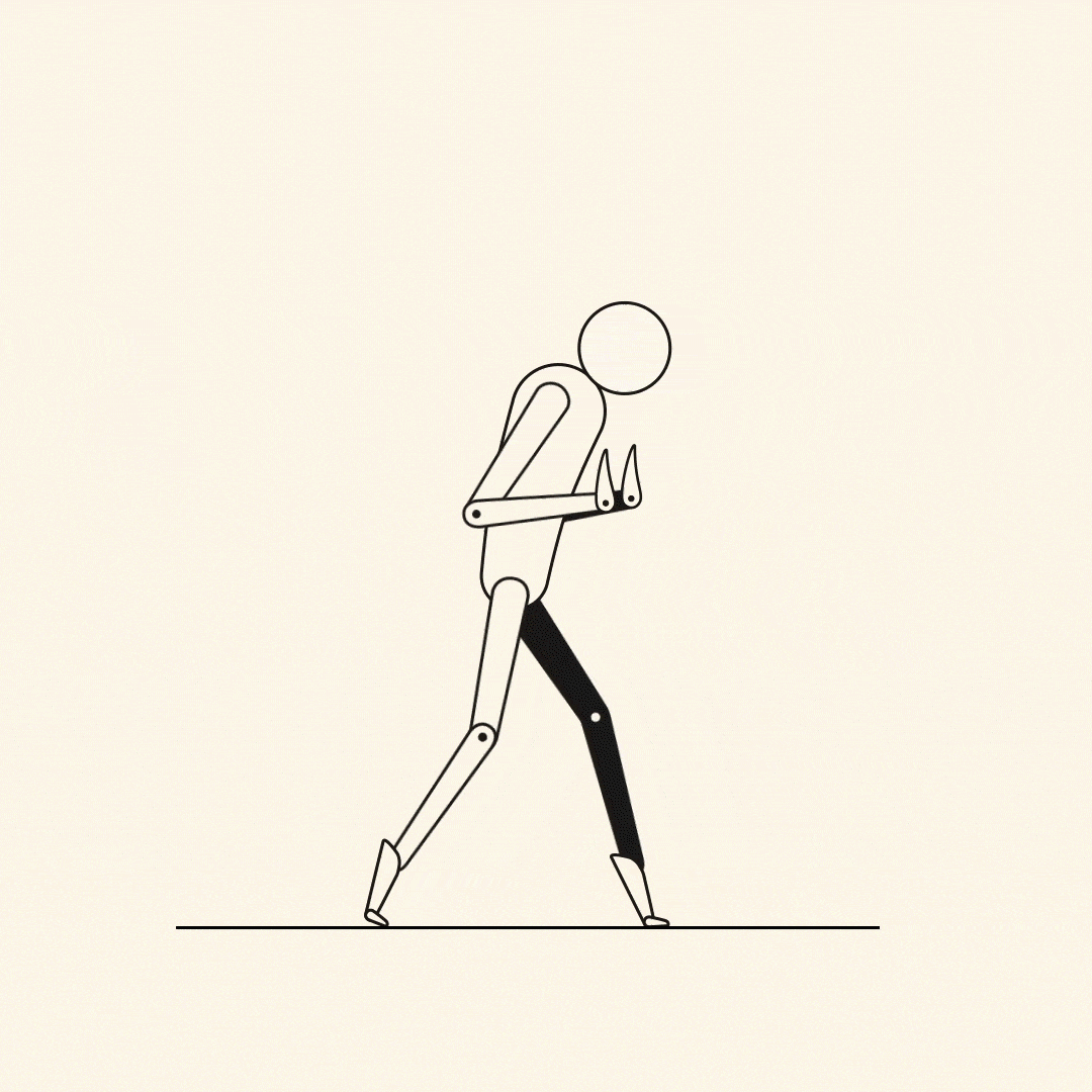 Sad walk cycle animation